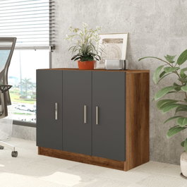 Hanah Home Armario Multiusos Vo5-Ba Nogal y Antracita